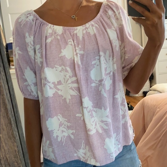 LOFT outlet Bubble Sleeve Top - Picture 2 of 5